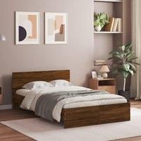 Berkfield Home Bed Frame without Mattress Brown Oak 120x190 cm Small Double