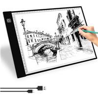Yeahmart Ultra-thin LED A4 Light Box Copy Board Drawing Light Pad with USB cable, Art Craft Drawing Tracing Tattoo Board for Artists, Drawing, Animation, Sketching, Designing