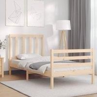 Bed Frame with Headboard 90x200 cm Solid Wood