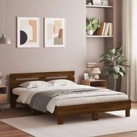 Bed Frame without Mattress Brown Oak 150x200 cm King Size