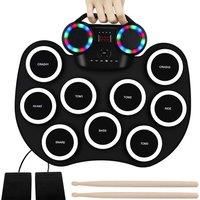 Foldable Silicone Electronic Drum Kit With Led Display - 4 Colours