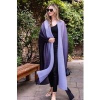 CY Women's Oversized Full Pleated Tie Dye Color Cardigan in Black