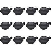 Berkfield Home Outdoor Solar Fence Lamps 12 pcs LED Black