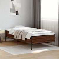 Berkfield Home Bed Frame without Mattress Brown Oak 75x190 cm Small Single