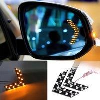 2 Pack Car LED Lights Rearview Mirror Arrow Panel Light 12V 14SMD Rearview Mirror Indicator Turn