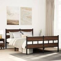 Berkfield Home Bed Frame without Mattress with Headboard & Footboard 140x200 cm in Brown