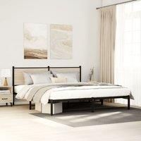 Metal Bed Frame without Mattress Sonoma Oak 180x200 cm Super King