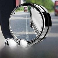 New 2Pcs Car Round Frame Convex Wide-angle Clear Rearview Auxiliary Mirror 360 Degree Blind Spot