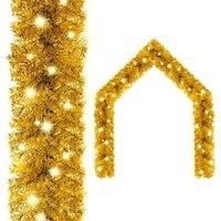 Christmas Garland with LED Lights 5 m Gold