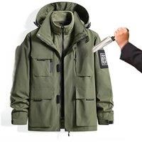 Tactical Safety Anti Cutting Men's Plus Size Jacket Flexible Invisible Outdoor Military FBI