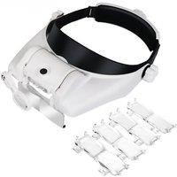 TUNGFULL LED Headband Magnifying Glass Watchmaker Repair Tool 1.5x 2x 2.5x 3x 3.5x 8x Magnifier