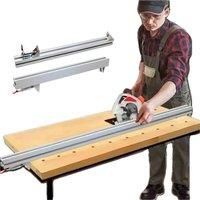 New Electric Circular Saw Guide Rail System 60/100/120cm Clamp Edge Straight Cut Guide Fixing Clip Fixture Woodworking Tools