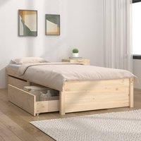 Bed Frame with Drawers 90x190 cm Single