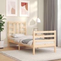 Bed Frame with Headboard Small Single Solid Wood