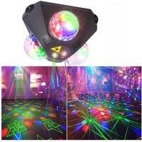 Party Light Dj 3-Head Disco Ball Light Pattern Projection and Voice Control with Remote Control Rgb