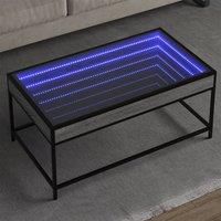 Berkfield Home Coffee Table with Infinity LED Grey Sonoma 90x50x41 cm | Size: 90 x 50 x 41 cm
