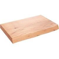 Wall Shelf Light Brown 60x40x(2-6) cm Treated Solid Wood Oak