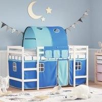 Kids' Loft Bed with Tunnel Blue 80x200cm Solid Wood Pine