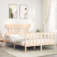 Bed Frame with Headboard 140x200 cm Solid Wood
