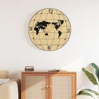 Wall Clock Yellow and Black £50 cm Engineered Wood