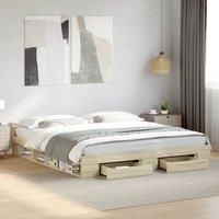 Berkfield Home Bed Frame with Drawers without Mattress Sonoma Oak 200x200 cm in Brown