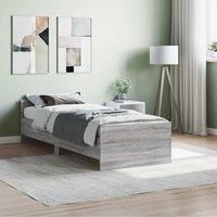 Bed Frame Grey Sonoma 75x190 cm Small Single Engineered Wood
