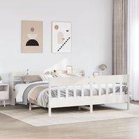 Berkfield Home Bed Frame without Mattress White 180x200 cm Super King Solid Wood Pine