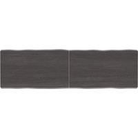 Table Top Dark Grey 140x40x(2-6) cm Treated Solid Wood Live Edge