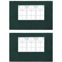 Berkfield Home Party Tent Sidewall 2 pcs with Window PE Green