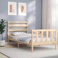 Bed Frame with Headboard 90x200 cm Solid Wood