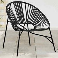 Garden Egg Chair Black Poly Rattan