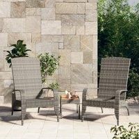 Berkfield Home Garden Adirondack Chair Grey Poly Rattan
