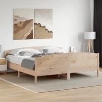 Berkfield Home Bed Frame without Mattress 200x200 cm Solid Wood Pine in Brown