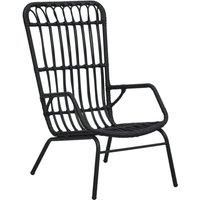 Garden Chair Poly Rattan Black