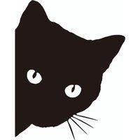 Creative Black Cat Face Peeking Car Stickers Automotive Decal Window Decoration Reflective Sticker Window Door Sticker 12*15cm