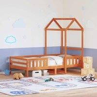 Berkfield Home Bed Frame with Roof without Mattress Wax Brown 75x190 cm Small Single