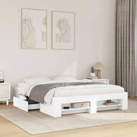 Berkfield Home Bed Frame without Mattress White 150x200 cm King Size Engineered Wood