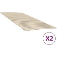 Slatted Bed Bases with 48 Slats 2 pcs 100x200 cm