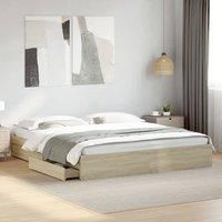 Berkfield Home Bed Frame with Drawers without Mattress Sonoma Oak 180x200 cm Super King in Brown