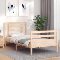 Bed Frame with Headboard 90x200 cm Solid Wood