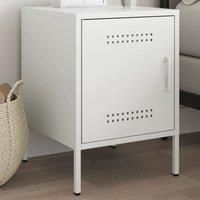 Berkfield Home Bedside Cabinet White 36x39x50.5 cm Steel