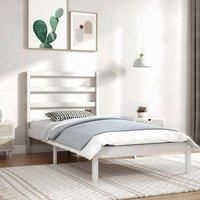 Bed Frame White Solid Wood Pine 90x200 cm Single