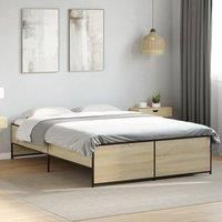 Berkfield Home Bed Frame without Mattress Sonoma Oak 120x200 cm in Brown | Size: Small Double