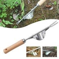 Manual Weed Remover With V-Shaped Fork Long Handle Garden Lawn Weeder Outdoor Yard Grass Root Puller