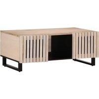 Berkfield Home Coffee Table White 100x55x40 cm Solid Wood Mango | Size: 100 x 55 x 40 cm