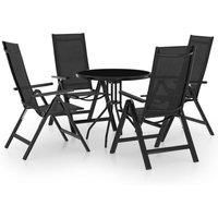 5 Piece Bistro Set Black and Anthracite