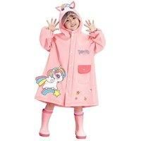 Unisex Pink Adorable Cartoon Foldable Raincoat For Kids - 4 Sizes, 4 Designs