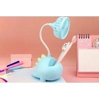 Adorable Mini Dinosaur Desk Fan With Phone Holder - 4 Colours! - Pink