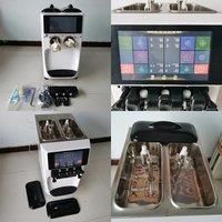 Ice Cream Machine Three Flavor Soft Ice Cream Machine 3 Color Stainless Steel Yogurt Ice Cream