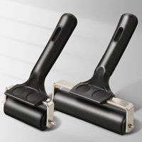 2pcs Rubber Roller Brayer Rollers Hard Rubber 4/2.2 Inch for Ink,Stamping Texture Craft,for Printmaking,Painting,Crafting